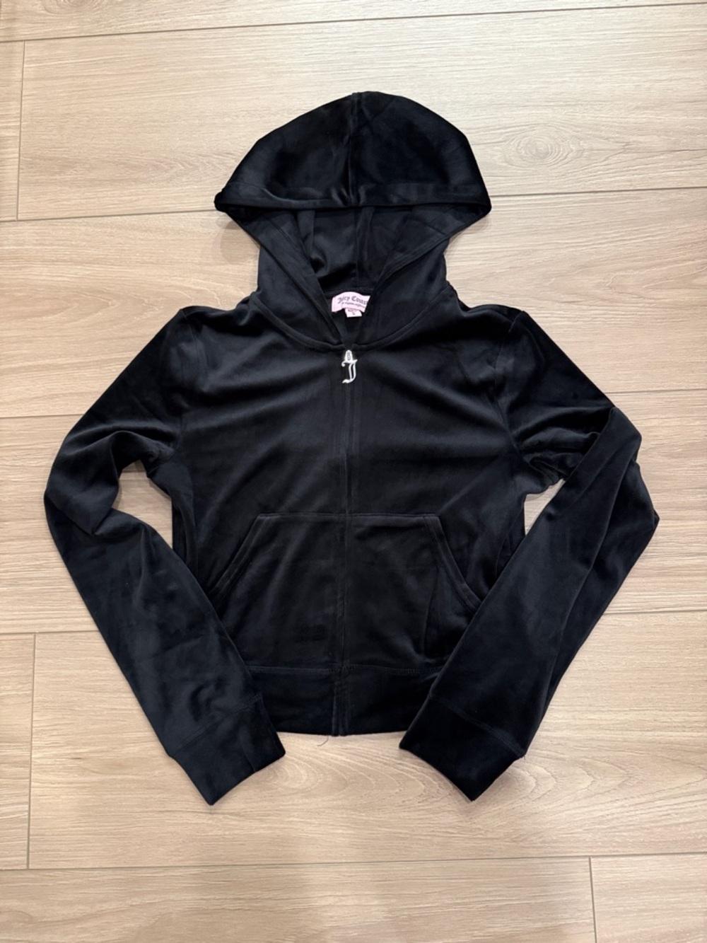 Juicy Couture Black Velour Tracksuit Set Sz S Embellished Logo Y2K - Picture 2 of 7
